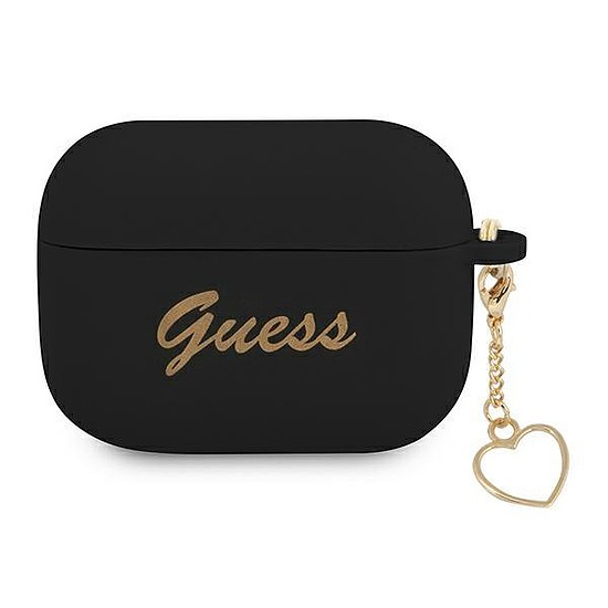 Guess GUAPLSCHSK AirPods Pro borító fekete/fekete Szilikon Charm Heart Collection