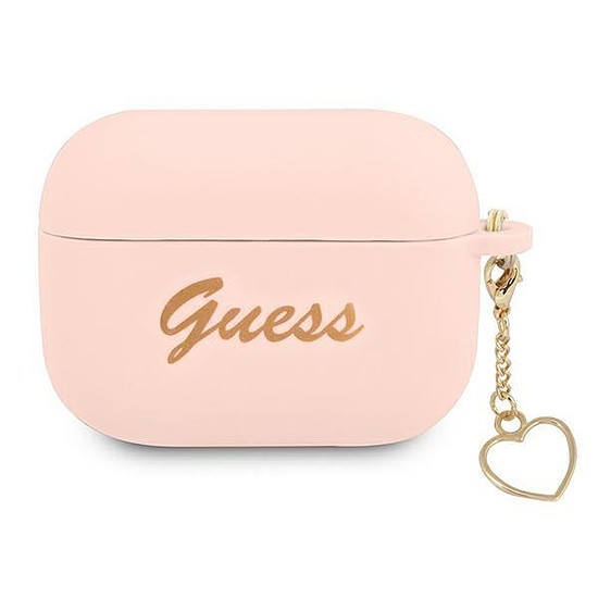 Guess GUAPLSCHSP AirPods Pro borító rózsaszín/rózsaszín Szilikon Charm Heart Collection