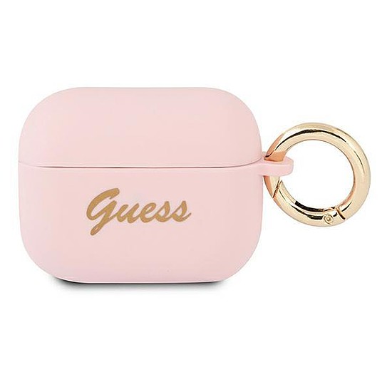 Guess GUAPSSSI AirPods Pro borító rózsaszín/rózsaszín Silicone Vintage Script