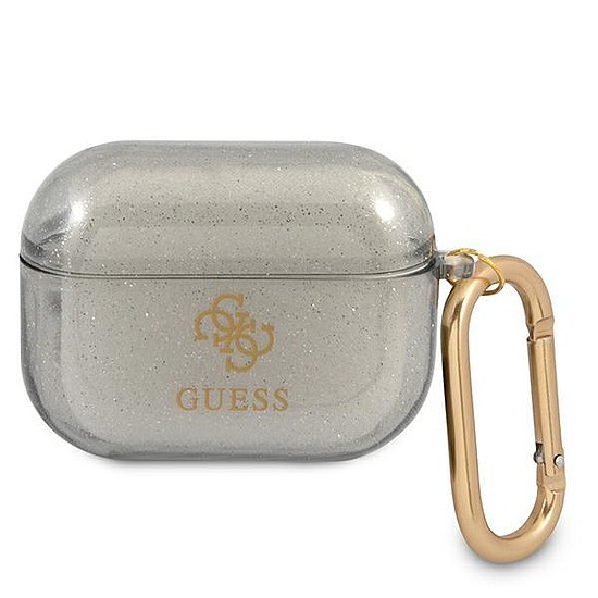 Guess GUAPUCG4GK AirPods Pro borító fekete/fekete Glitter Collection