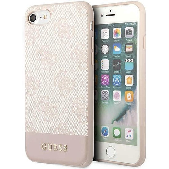 Guess GUHCI8G4GLPI iPhone 7/8/SE 2020/2022 rózsaszín/rózsaszín kemény tok 4G Stripe Collection