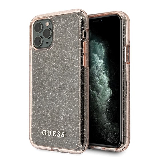 Guess GUHCN58PCGLPI iPhone 11 Pro rózsaszín/rózsaszín kemény tok Glitter