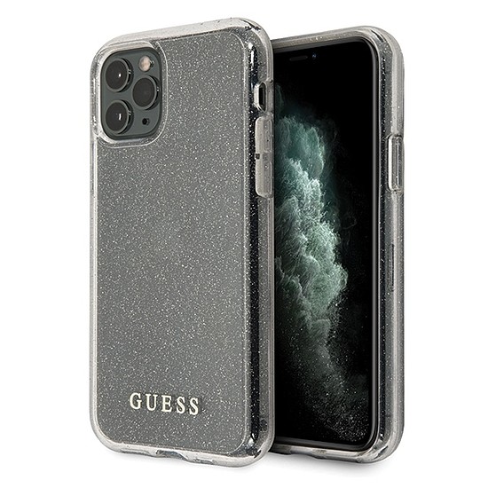 Guess GUHCN58PCGLSI iPhone 11 Pro ezüst/ezüst kemény tok Glitter