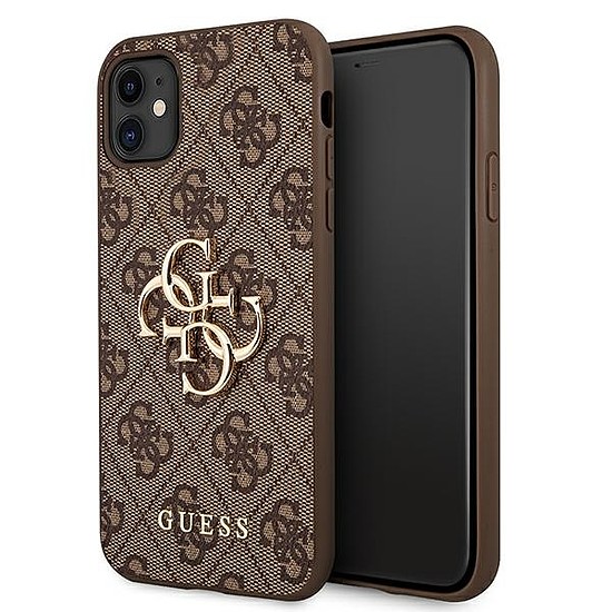 Guess GUHCN614GMGBR iPhone 11 6.1 / Xr barna / barna keményház 4G Big Metal logó