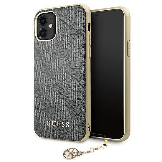 Guess GUHCN61GF4GGR iPhone 11 6.1" / Xr szürke/szürke kemény tok, 4G Charms Collection