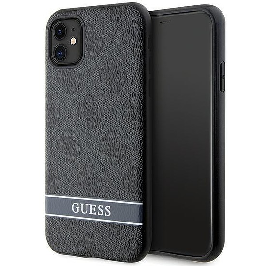 Guess GUHCN61P4SNK iPhone 11 / Xr szürke/szürke keménytok, 4G Stripe