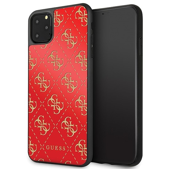 Guess GUHCN654GGPRE iPhone 11 Pro Max piros/piros kemény tok 4G Double Layer Glitter