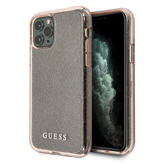 Guess GUHCN65PCGLPI iPhone 11 Pro Max rózsaszín/rózsaszín kemény tok Glitter