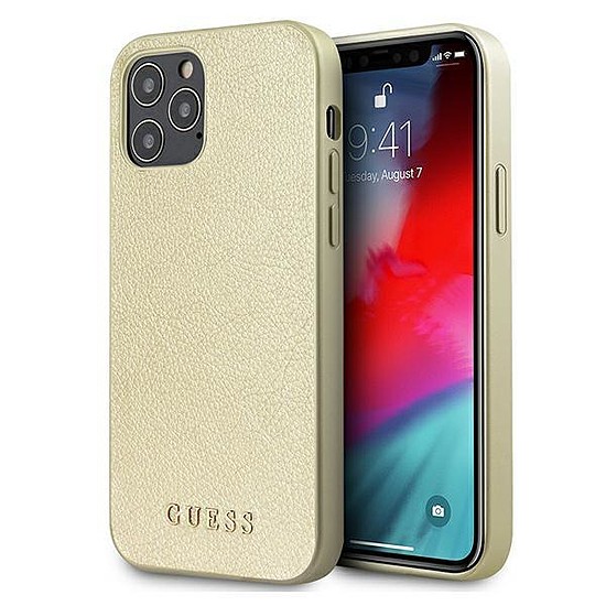 Guess GUHCP12LIGLGO iPhone 12 Pro Max 6,7" arany/arany kemény tok Iridescent