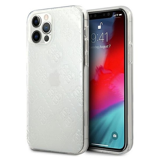 Guess GUHCP12M3D4GTR iPhone 12/12 Pro 6.1" átlátszó keménytokos 4G 3D Pattern Collection