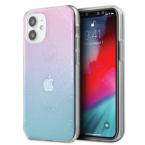 Guess GUHCP12S3D4GGBP iPhone 12 mini 5.4" kék-rózsaszín/kék és rózsaszín keménytokos 4G 3D mintagyűjtemény