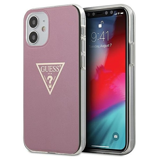 Guess GUHCP12SPCUMPTPI iPhone 12 mini 5.4" rózsaszín/rózsaszín keménytokos Metallic Collection