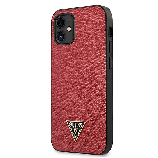 Guess GUHCP12SVSATMLRE iPhone 12 mini 5.4" piros/piros keménytokos Saffiano