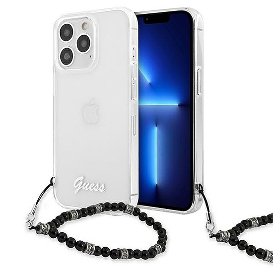 Guess GUHCP13LKPSBK iPhone 13 Pro / 13 6.1" Átlátszó kemény tok Black Pearl