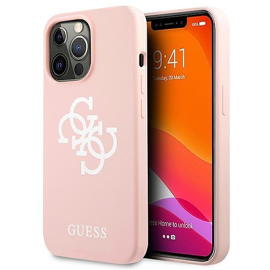 Guess GUHCP13LLS4GWPI iPhone 13 Pro / 13 6.1" rózsaszín/rózsaszín kemény tok, szilikon 4G logó