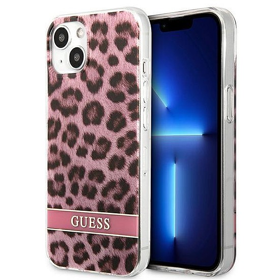 Guess GUHCP13SHSLEOP iPhone 13 mini 5.4" rózsaszín/rózsaszín keménytokos Leopard