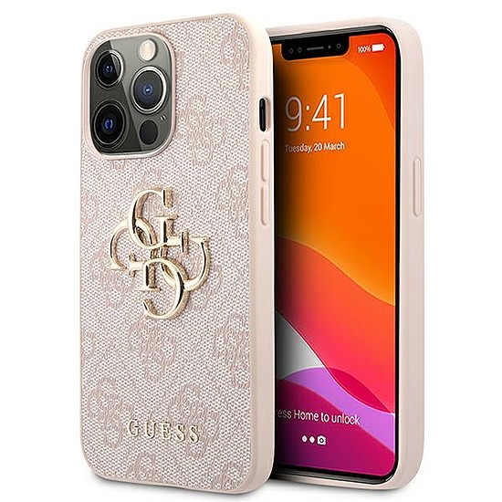 Guess GUHCP13X4GMGPI iPhone 13 Pro Max 6,7" rózsaszín/rózsaszín kemény tokos 4G nagy fém logó