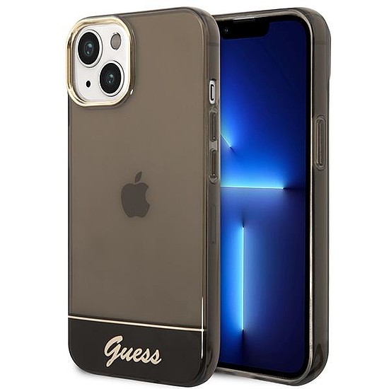 Guess GUHCP14MHGCOK iPhone 14 Plus 6.7" fekete/fekete kemény tok, áttetsző