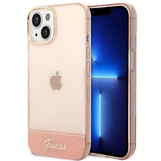 Guess GUHCP14MHGCOP iPhone 14 Plus 6.7" rózsaszín/rózsaszín kemény tok, áttetsző