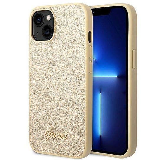 Guess GUHCP14MHGGSHD iPhone 14 Plus 6,7" arany/arany kemény tok Glitter Script