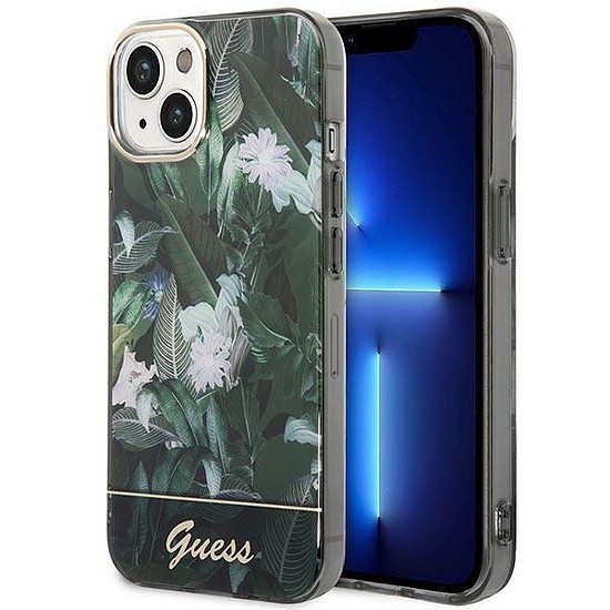 Guess GUHCP14SHGJGHA iPhone 14 6.1" zöld/zöld keménytok Jungle Collection
