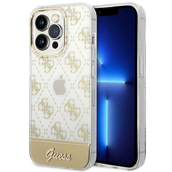 Guess GUHCP14XHG4MHG iPhone 14 Pro Max 6.7" arany / arany keménytok 4G Mintás Szkript