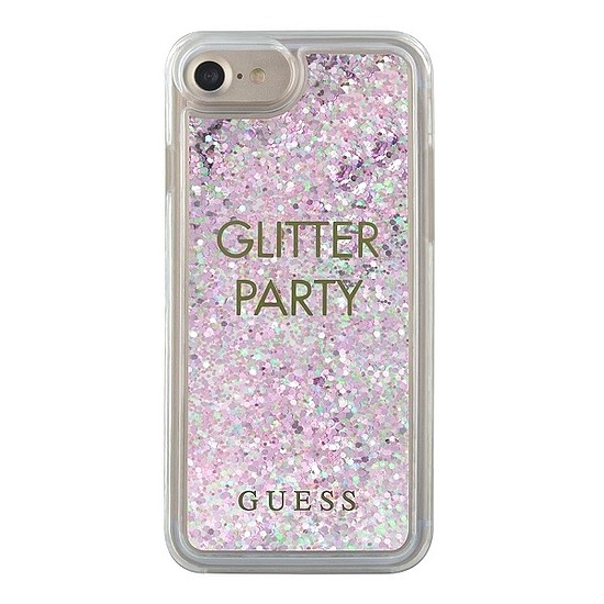 Guess GUHCP7GLUQPU iPhone 6/7/8 /SE 2020 / SE 2022 lila/lila kemény tok Liquid Glitter Party