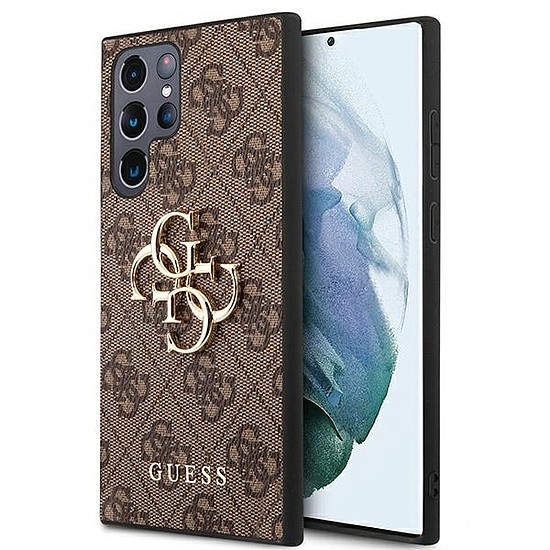 Guess GUHCS22L4GMGBR S908 S22 Ultra bronzos/barna keménytokos 4G nagy fém logó
