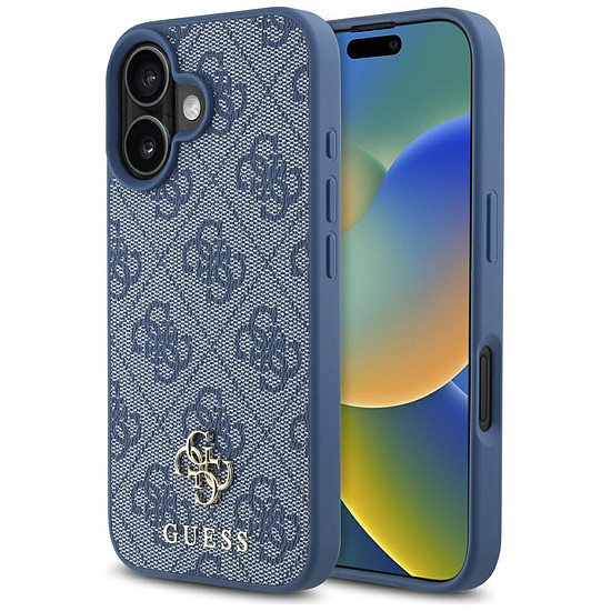 Guess HC PU 4G Small 4G and Classic tok iPhone 16-hoz MagSafe - kék