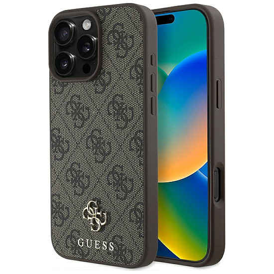 Guess HC PU 4G Small 4G and Classic tok iPhone 16 Pro-hoz MagSafe-barna