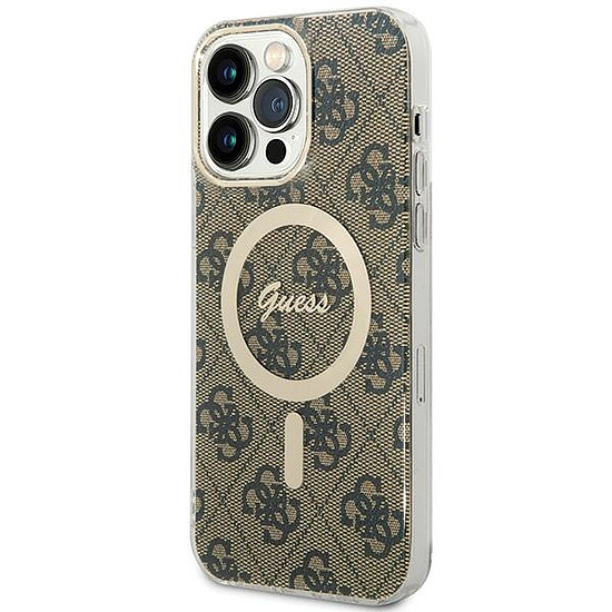 Guess IML 4G MagSafe tok iPhone 15 Pro Maxhoz - barna