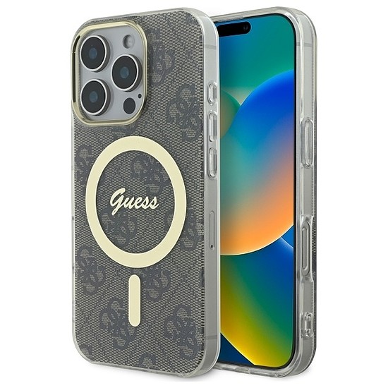 Guess IML 4G MagSafe tok iPhone 16 Pro Maxhoz - barna
