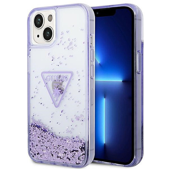 Guess Liquid Glitter Palm Collection tok iPhone 14 Plus 6.7"-hez - lila