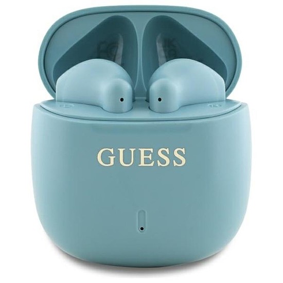 Guess nyomtatott klasszikus logó - Bluetooth TWS fejhallgató + töltőtok türkiz (GUTWSJ14ESGQ)