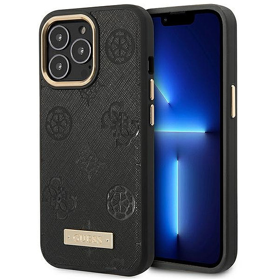 Guess Peony logós MagSafe tok iPhone 14 Pro Max 6.7"-hez, fekete
