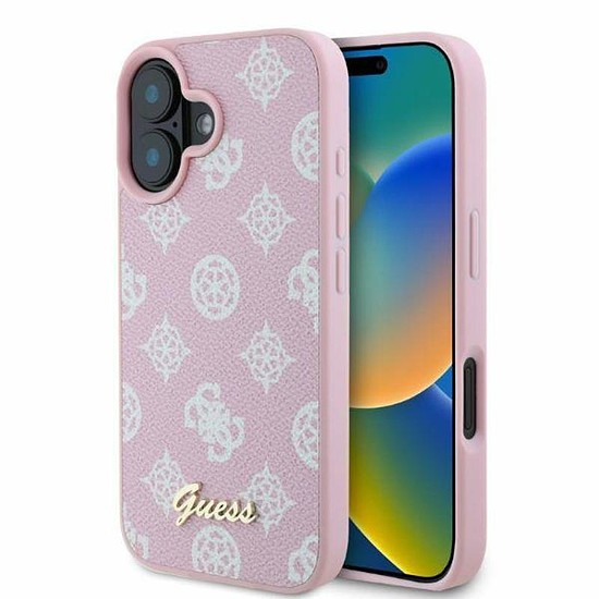 Guess Peony Script MagSafe - iPhone 16 tok rózsaszín (GUHMP16SPGPYSP)
