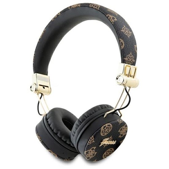 Guess Peony Script Round Shape - Vezeték nélküli, fülre helyezhető Bluetooth ENC fejhallgató fekete (GUBH70EPOSMK)
