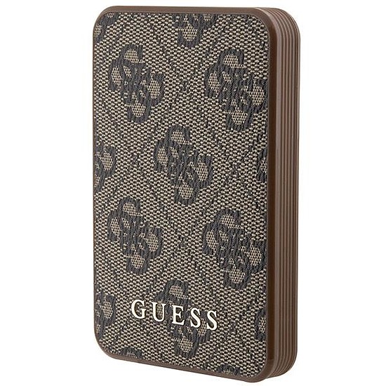 Guess Powerbank 15W GUPB5LP4GEGW 5000mAh barna/barna 4G bőr fém logoó