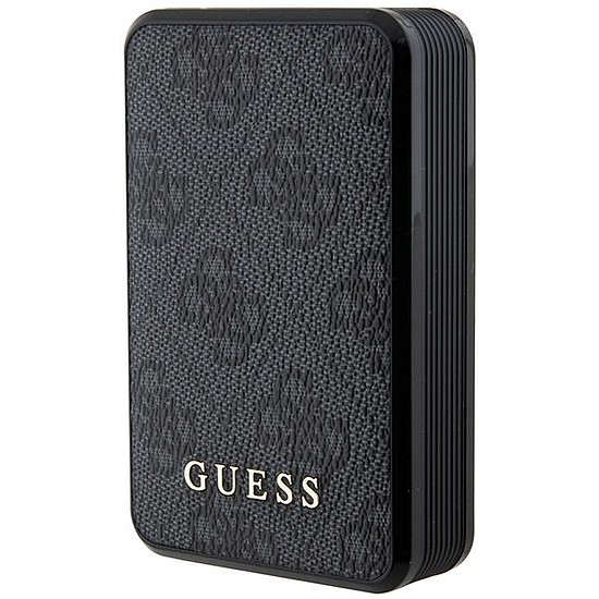 Guess Powerbank 18W GUPB10DP4GEGK 10000mAh fekete/fekete 4G bőr fém logó