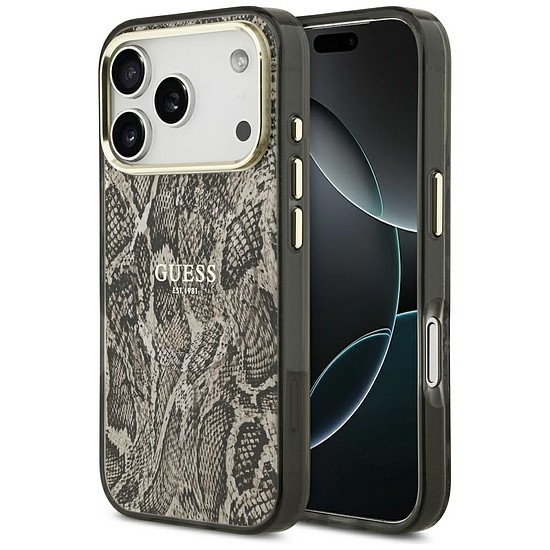 Guess Python mintás MagSafe tok iPhone 17 Próhoz - barna