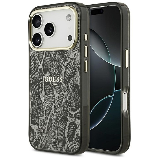 Guess Python mintás MagSafe tok iPhone 17 Próhoz - fekete