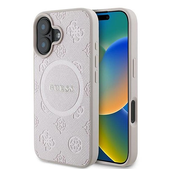 Guess Saffiano Peony Classic Logo MagSafe - iPhone 16 Plus tok rózsaszín (GUHMP16MPSAPSMEP)