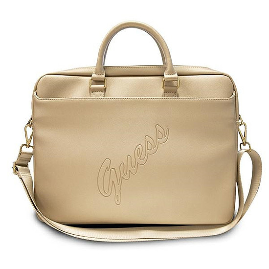 Guess Saffiano Script 16"-os laptop táska - arany
