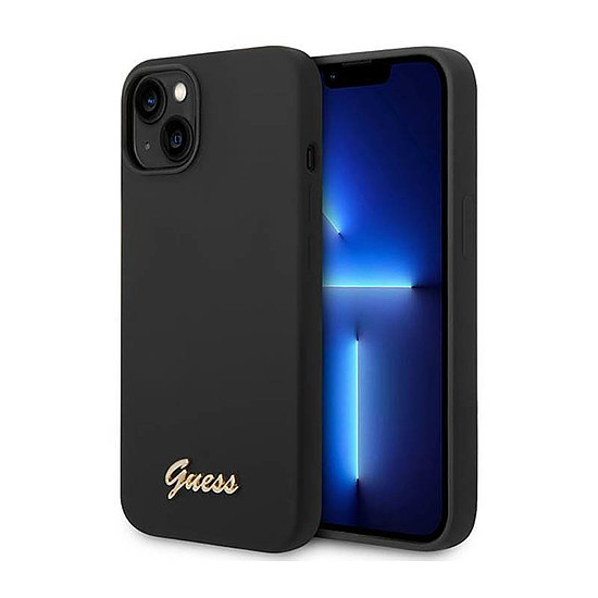 Guess Silicone Vintage - tok iPhone 14-hez fekete (GUHCP14SSLSMK)