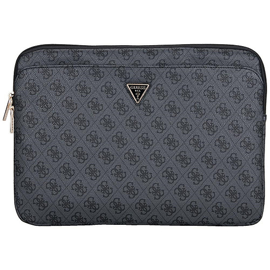 Guess Sleeve 4G cipzáras zsebes háromszög logóval 14"-es laptop táska - fekete