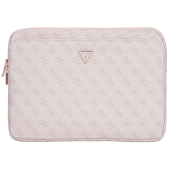 Guess Sleeve 4G cipzáras zsebes háromszög logóval 14"-es laptop táska - rózsaszín
