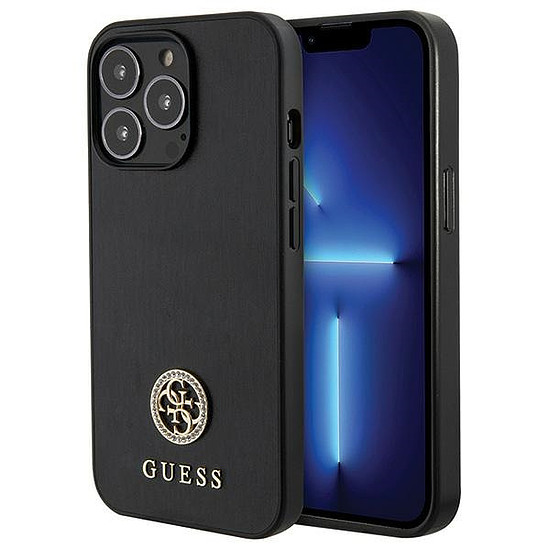 Guess Strass Metal Logo iPhone 13 Pro 6.1" tok - fekete