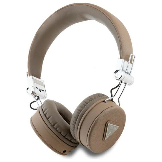 Guess szemcsés, klasszikus kerek forma - vezeték nélküli, fülre helyezhető Bluetooth ENC fejhallgató barna (GUBH70PGTSPSW)