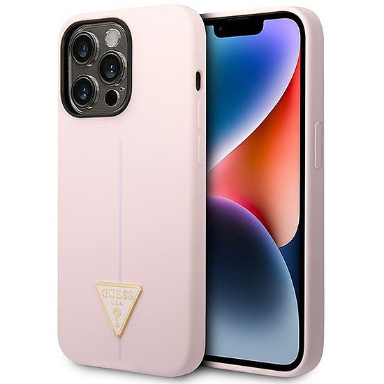 Guess szilikon háromszög iPhone 14 Pro 6.1" tok - lila