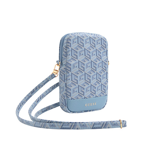 Guess Zip GCube Bottom Stripe - Telefontáska kék (GUWBZPGCSPGB)